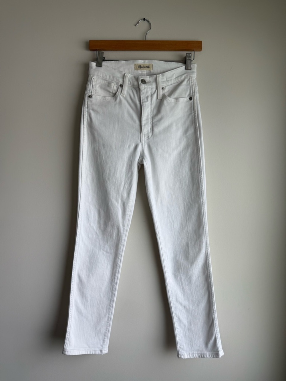 Madewell Stovepipe White Jeans Size 24 High Rise Straight Leg